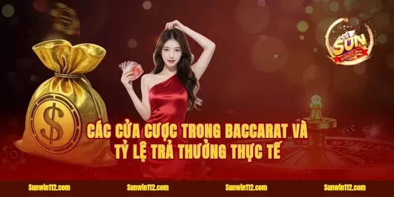 Các cửa cược trong baccarat và tỷ lệ trả thưởng thực tế